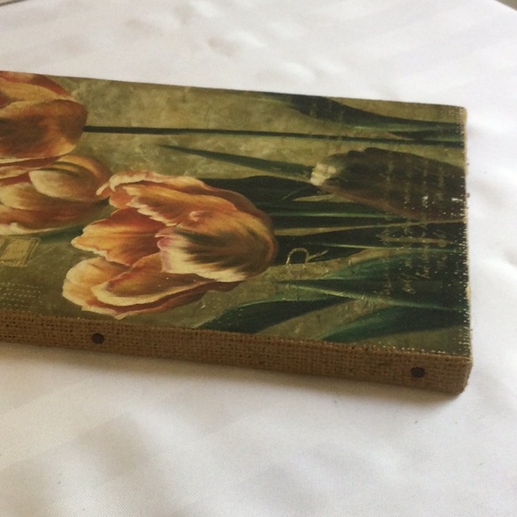 Peach tulip canvas stretched wall art - Picture 3 of 5